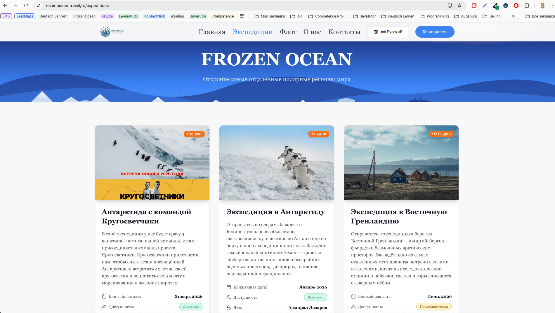 FrozenOcean.travel — скриншот 2